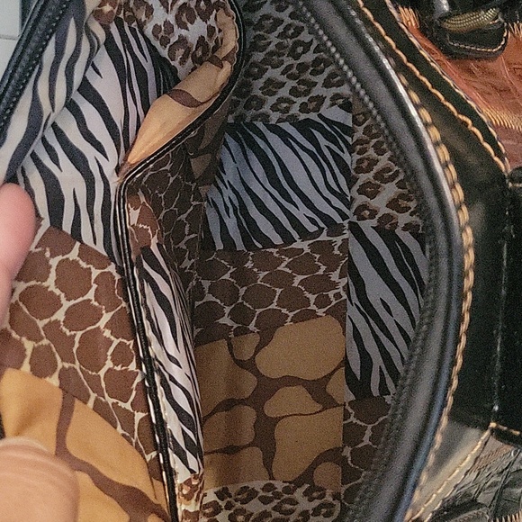 Genuine Leather Western Handbag Purse Animal Print Skin In Nice Condition - Picture 7 of 10